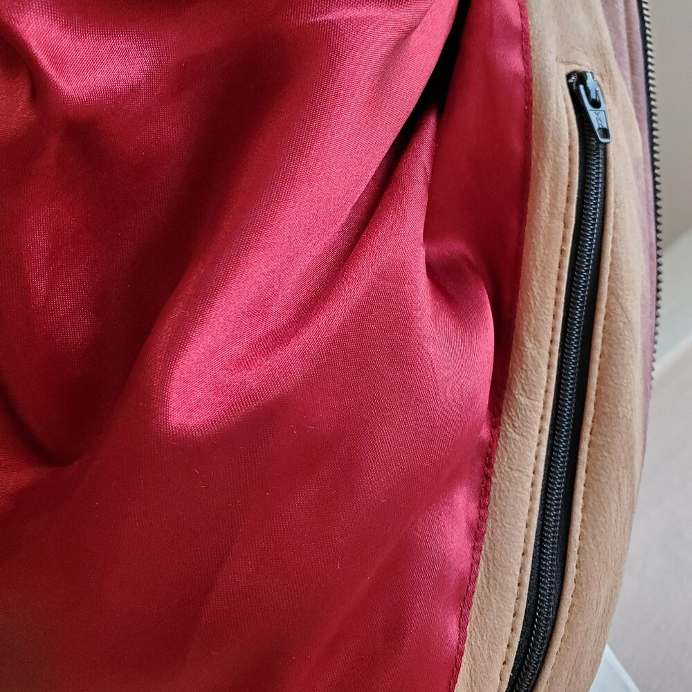 Harley suede Leather motorcycle jacket tan beige brown red gray green black 4 6 - Picture 13 of 13